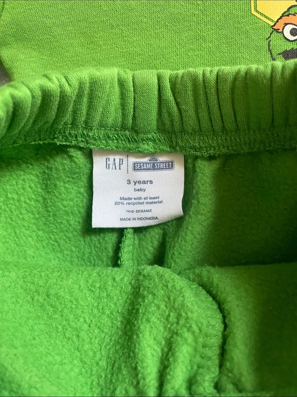 GAP Bright Green Sesame Street Hoodie and Sweatpants Set 2-3T